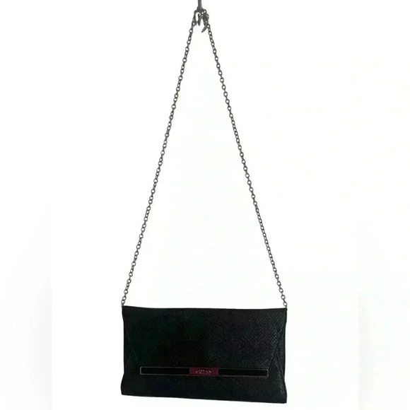 Guess Black Clutch/Crossbody with Gold Chain - Picture 2 of 9